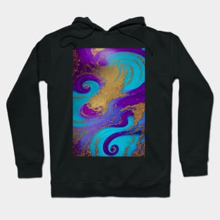 Purple, Turquoise & Gold Liquid Glitter Hoodie